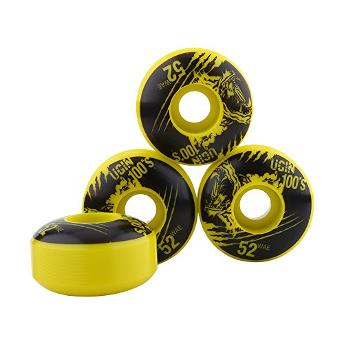 Rehomy Durable PU Cruiser Longboard Skateboard Ruedas 52mm x 30mm 4 unids/set (amarillo)