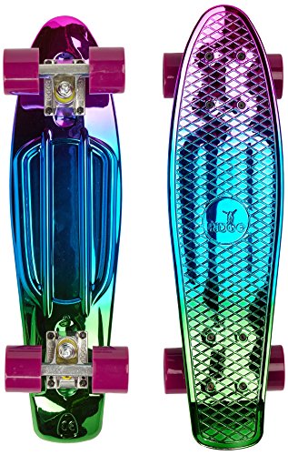 Ridge Mini Cruiser Retro Monopatín, Unisex Adulto, Rosa/Azul/Verde, 22"