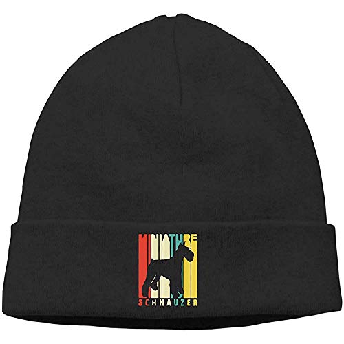 Schnauzer Miniatura Vintage Perro Invierno Hombres Cálido Gorra de Cráneo Gorra de Béisbol para Hombres y Mujeres