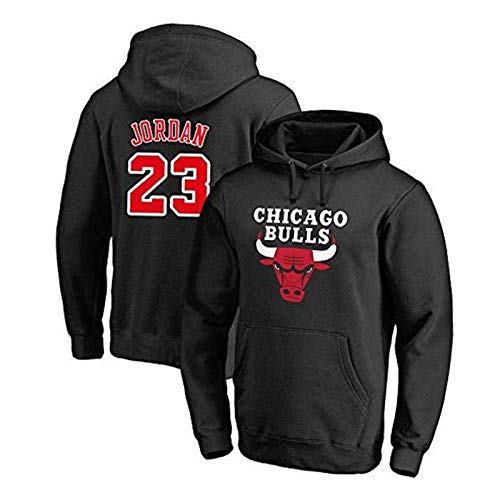 SFVE Michael Jordan Baloncesto jerséis con Capucha, Chicago Bulls 23# Suelta y cómoda con Capucha, adecuados para la Primavera y el otoño, Neutral Estilo blackB-S