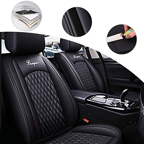 shanhua Asientos de Auto de para automóvil Cubiertas Juego Completo de 5 Asientos Universal para Mitsubishi Lancer/Lancer Evolution/Lancer Sportback Protección Completa Negro