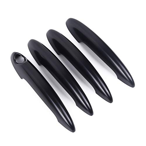 SHOUNAO 4 PCS/Set Gloss CUERDIA Cubiertas Cubiertas Tip PC PC Black Plastic Fit para Mini R60 Countryman Cooper S 11-16 Modles Cubierta De La Manija De La Puerta