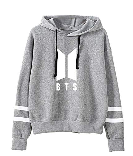 SIMYJOY Sudadera con Capucha Korea Pop Unisex Sweat K-Pop Sudadera Rayas de Manga Larga Jumpers Street Fashion para K-Pop.