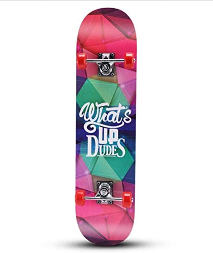 Skateboard Complete 8 Capas Maple Double Kick Deck Concave Trucos para Patines Son adecuados para Principiantes niños y Adultos Su Regalo Ideal