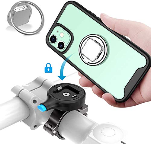 SOKUSIN Soporte Móvil Bici para iPhone 12 Mini, Bicicleta Soporte de Teléfono, Anti-Choques Antideslizante Ajustable Soporte metálico Movil Moto Bicicleta para teléfono con Funda Shockproof