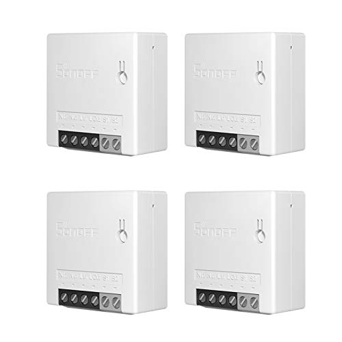 SONOFF MINI 4PCS 10A Interruptor Inalámbrico Wi-Fi Inteligente, Módulo Universal para Bricolaje para Solución de Automatización Domótica,Funciona con Amazon Alexa