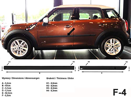 Spangenberg Listones de protección laterales negros para Mini Countryman tipo R60 a partir del año de construcción 06.2010- F4 (3700004)