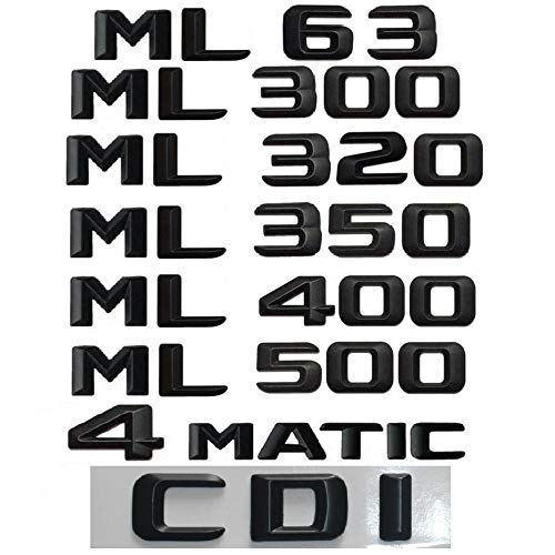 TAYDMEO Para Mercedes Benz ML55 ML63 AMG ML300 ML320 ML350 ML400 ML500 ML550 4MATIC CDI, Emblema de Letras de Emblema de Coche emblemas