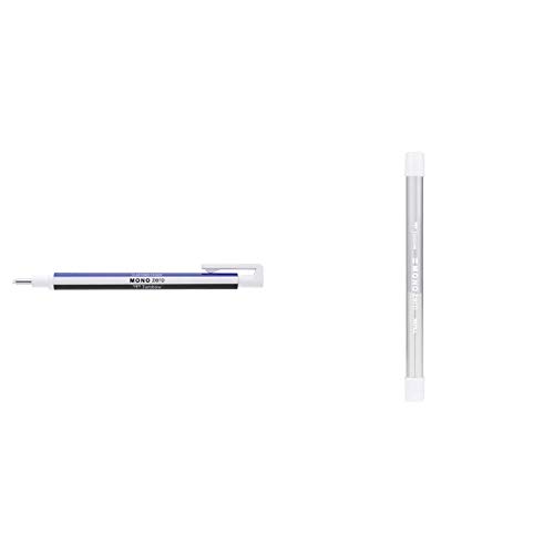 Tombow 936162 Porta gomas de monocromo zero, 2.3 mm + ER-KUS repuesto de goma Eraser refills (Blanco, 2 piezas)