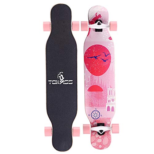 TYXTYX Monopatín portátil Kick Skate Board Cruiser Monopatines de Madera de Arce para niños Principiantes Adultos, Ruedas de PU 80A con rodamientos ABEC 9