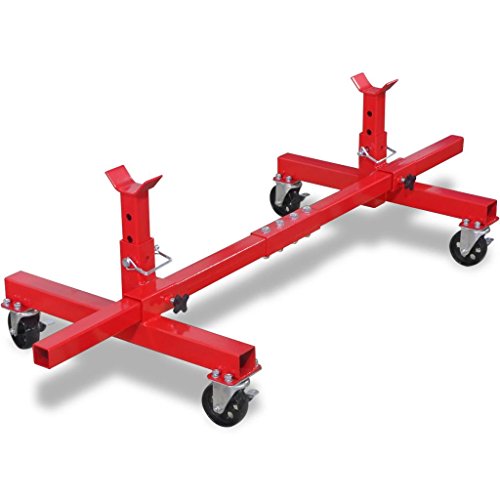 vidaXL Gato Modelo de Caballete Acero Pintura Rojo Levantador Taller Garaje