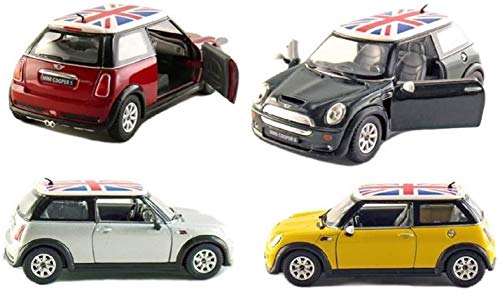 Welly Mini Cooper S Classic British Diecast Car Metal con Techo de Bandera británico 1:38 Escala