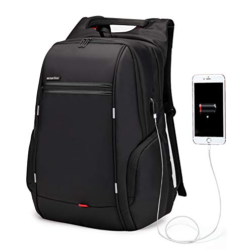 WindTook Mochila Portátil Mochila Trabajo Hombre Impermeable con USB Mochila para Ordenador Portatil 17 Pulgadas Multifunciona Maletín Dackpack Gran Capacidad para Trabajo Viaje 33 x 18 x 49CM Negro