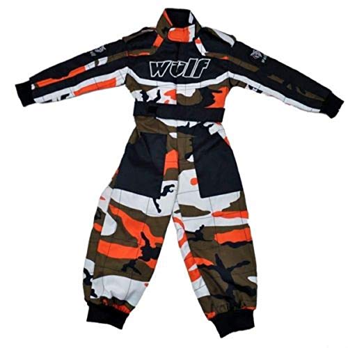 Wulfsport - Mono de Carreras para niños, Color Naranja, Camo Orange, L (9-10 Years)