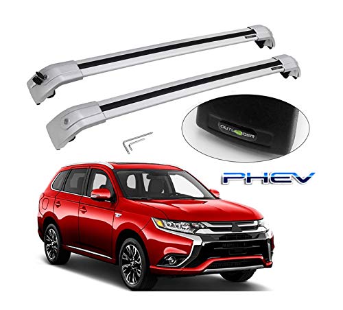 XIAOZHIWEN Coche Cross Bar Techo Top Rack Rack Equipaje Carrier Carrier Fit For Mitsubishi Outlander PHEV 2013-2020 (Color : All Silver)