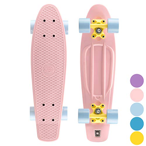 Xootz - Monopatín Cruiser Completo de plástico para niños, Estilo Vintage Rosa Rosa Talla:55,88 cm