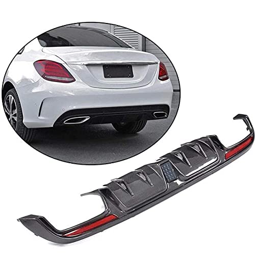 YMSHD Adecuado para Mercedes para Benz Clase C W205 Sport C200 C250 C300 C350 C400 C43 Amg Sedan 2014-2019 Fibra de Carbono CF Difusor de Labios de Parachoques Trasero Kits de Cuerpo de aler