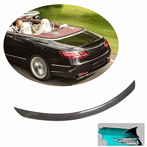 YMSHD Alerón de Maletero Adecuado para Mercedes para Benz S Clase A217 S550 S560 S650 S63 S65 Amg Cabrio 2016-2018 Fibra de Carbono Real CF Tapa de Puerta Trasera Highkick Spoiler Wing Lip