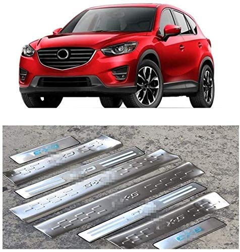 YRRC-ZT Decoración De Equipaje para Mazda Cx-5 Cx5 2012 2013 2014 2015 2016 Accesorios De La Placa De La Cubierta del Desgaste del Umbral De La Puerta De La Moldura del Parachoques Exterior Trase