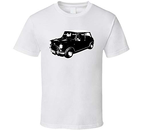 YUANLI 1966 Morris Mini Cooper S Mk1 Saloon Vintage Car Cool Silhouette Retro Camiseta blanca