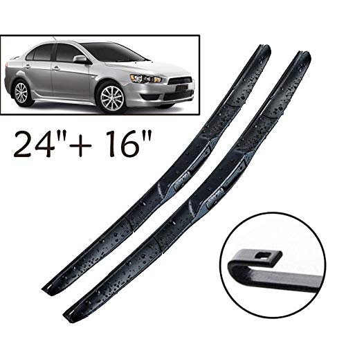 ZYDSD Limpiaparabrisas Delantero híbrido rasquetas for Mitsubishi Lancer 2009-2017 2016 Parabrisas Parabrisas Ventana Delantera de 24"16"