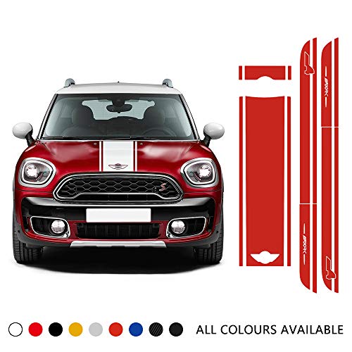 ZYHZJC Capó del Coche Capó Motor Motor Puerta Trasera Rayas Laterales Etiqueta Adhesiva All4 para Mini John Cooper Work S Countryman F60 2017-Present