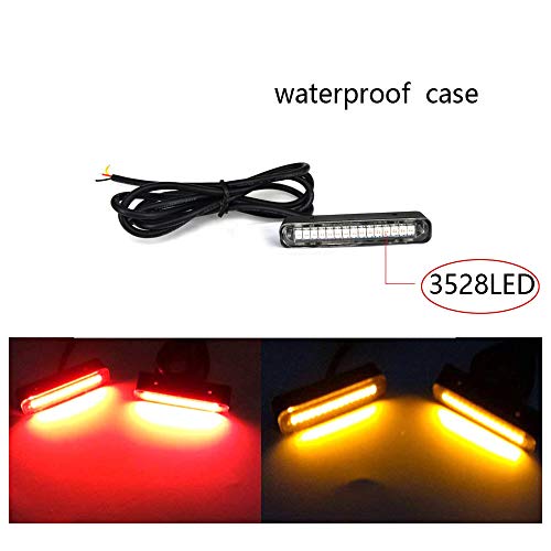 1 luz LED para matrícula impermeable con 15 ledes rojos y amarillos, luz trasera o de freno, para motocicleta, bicicleta todoterreno, coche, vehículo recreativo, vehículo utilitario suburbano