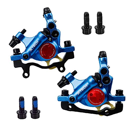 1 par Frontal y Posterior HB100 Bici de MTB hidráulico del Freno de Disco calibradores Line Road Bicicletas Tirando de Freno de Pinza (Azul)