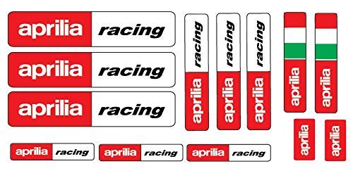 13 Pegatinas Aprilia Racing Varios Formatos Sponsor Moto Red & White