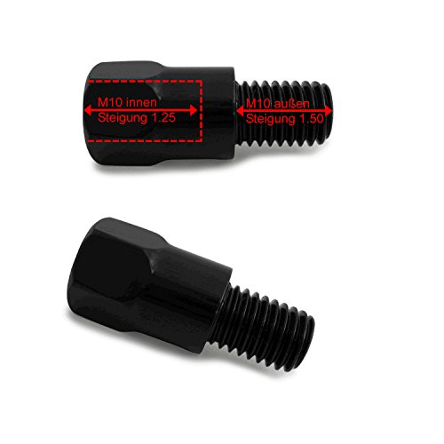 Adaptador de espejo compatible con motocicletas B-M-W (M10 rosca derecha 1,25 a M10 rosca derecha 1,50).