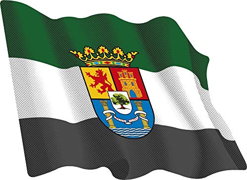 Artimagen Pegatina Bandera Ondeante Extremadura 65x50 mm.