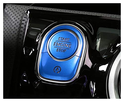 Associated Press Motor de Coche Start Start Switch Switch Botón de Empuje Ribujón de Ajuste Pegatinas Ajuste para Mercedes Benz A Clase W177 V177 A180 A200 A220 A250 2019+ (Color Name : Blue)