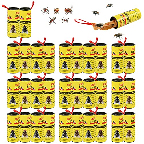 Atrapa Moscas,32pcs Trampas para Moscas,Mata Moscas Pegajosa De Doble Cara,para Uso En Interiores Y Exteriores,contra Hongos,Mosquitos,Pulgones, Moscas De La Fruta Y Moscas Blancas