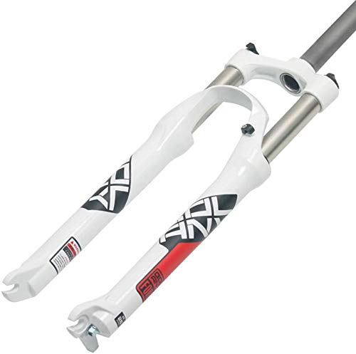 BIKERISK Nuevo 26/27.5 / 29er MTB Aleación de Aluminio Mecánica Horquilla Suspensión Muelle Horquilla Amortiguación para Accesorios de Bicicleta,Blanco,26inch