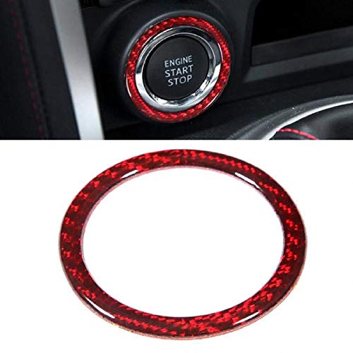 BTOEFE 1 Pieza de decoración de Anillo de botón de Arranque de Motor de Fibra de Carbono, se Adapta a Accesorios de Coche Subaru BRZ Interior