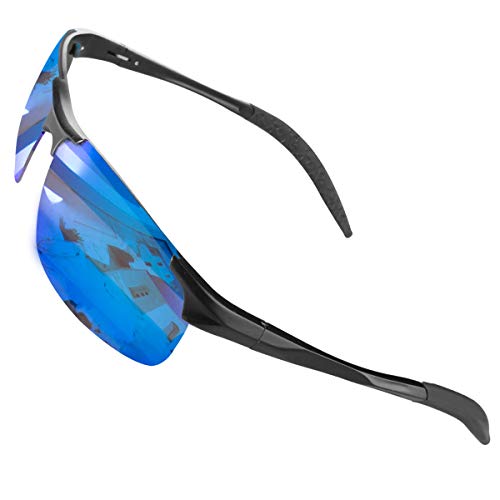 CHEREEKI Gafas de Sol Deportivas, Gafas de Sol Polarizadas de Conducción con protección UV400 para Hombres y Mujeres (Azul)