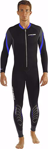 Cressi Lui All-in-One 2.5mm Traje Monopieza en Neopreno Ultra Stretch, Hombre, Negro/Gris/Azul, M/3