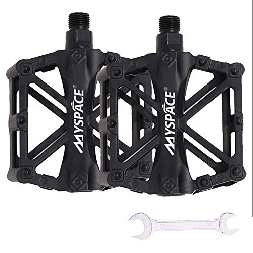 DBAILY Pedales Bicicleta Montaña Aluminio, Bicicleta de Pedal Antideslizante,Antideslizante Pedales Ciclismo para Mountain Bike BMX Pedales para Montaña（Negro）