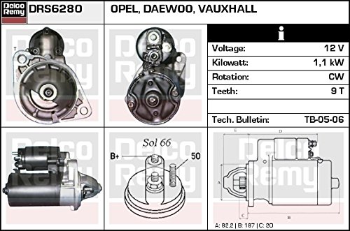 Delco Remy drs6280 Motor de arranque