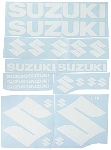 Ecoshirt 5T-IHG8-NO8T Pegatinas Suzuki F191 Stickers Aufkleber Decals Adesivi Moto Bike, Blanco