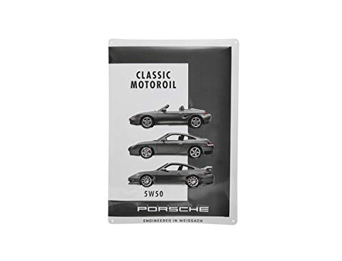 Escudo de chapa Porsche Classic / placa de metal para aceite de motor / aceite motor 5W50, 400 x 280 mm