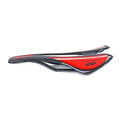 ESEN SP Bicicleta Superlight Full Carbon Fiber MTB/Bicicleta de Carretera Sillín Hueco 3k Mate/Brillante (Brillante, Rojo)