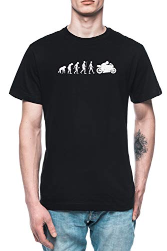 Evolución De Moto Hombre Camiseta tee Negro Men's Black T-Shirt