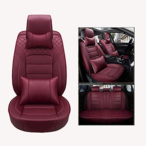 Funda de Asiento de Coche para Motores Mitsubishi Todos los Modelos ASX Lancer 10 9 x Sport 4 l200 Carisma Auto Wine Red Luxury