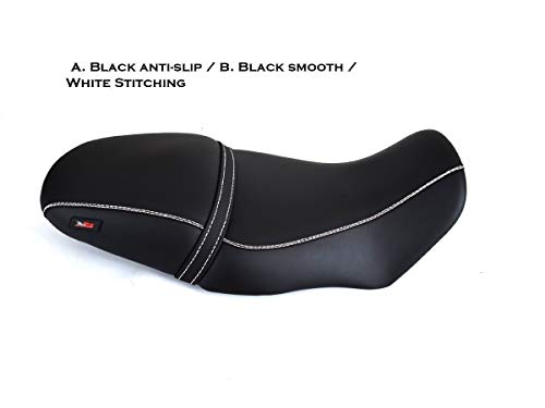 Funda de Asiento para Moto Guzzi Griso 850/1100 Negro-Costura Blanca