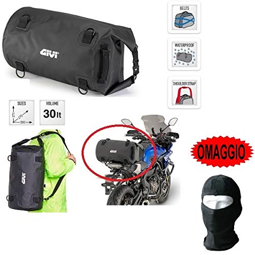 Funda para Silla de Montar TGB X Motion 125 para Moto o Scooter GIVI EA114BK 30LT Universal, Impermeable, 27 x 27 x 50 cm, 2 Correas para fijación