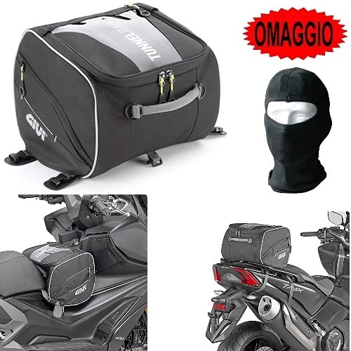 Givi EA122 - Bolsa de sillín o túnel para Aprilia SR 125 Max de 23 litros, color negro, para moto, scooter, maxiscooter, universal, 290 x 250 x 310 mm, mochila con asa, bandolera