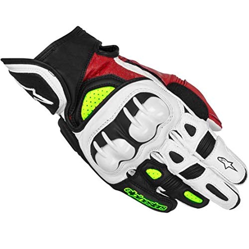 GPX Guantes de Cuero para Moto Anti-caída Antideslizante Guantes Llenos de Dedos para Montar al Aire Libre,Green,M