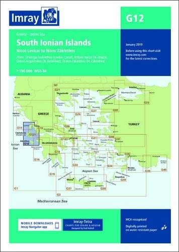 Imray chart G12: South Ionian Islands Nisos Levkas to Nisos Zakinthos (G Charts)