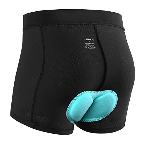 INBIKE Pantalones Cortos Calzoncillos Mujer Ciclismo para Bicicleta, Braguitas De MTB con 3D Acolchado De Gel para Bici Ciclista(Negro,m)